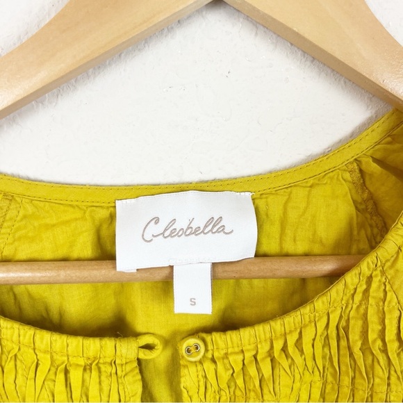 Cleobella Yellow Button Front Peasant Blouse Size Small - Picture 3 of 5